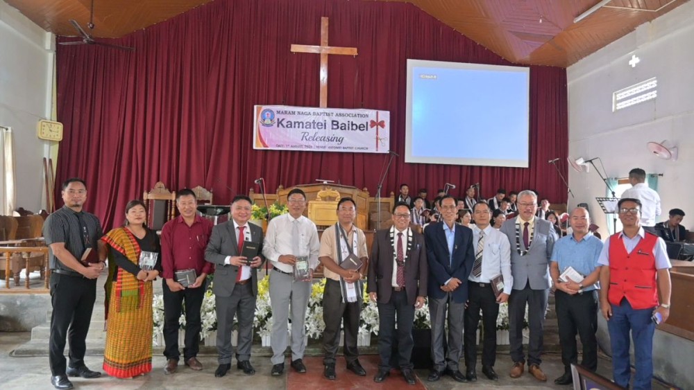 Bible Society of India releases the Maram Bible at Katomei Baptist Church, Katomei village, Senapati, Manipur on August 1.